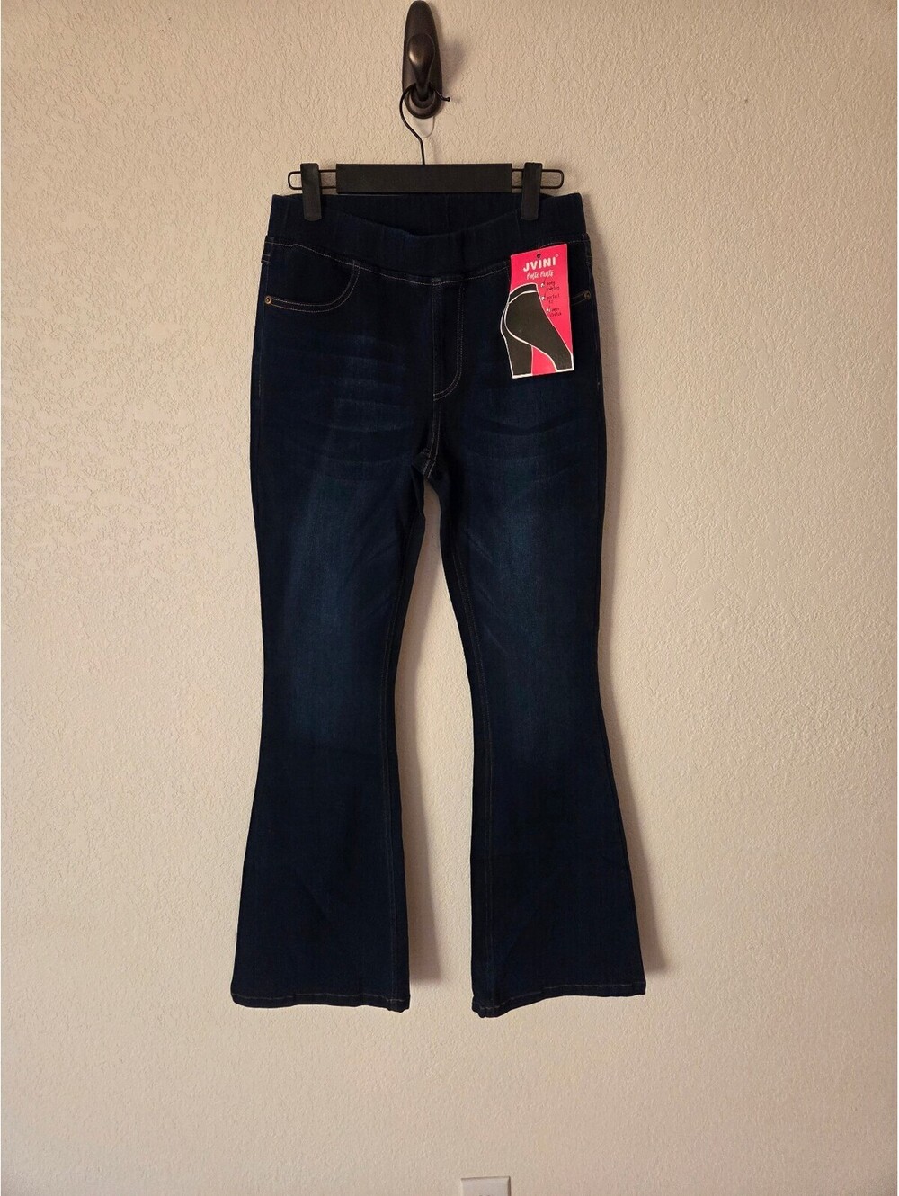 JVINI Dark Blue Ponte Pants Size S Stretchy Flared Leggings